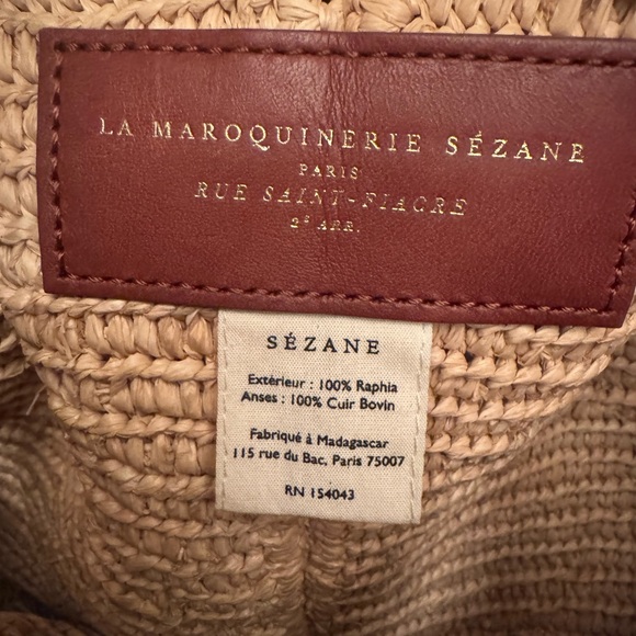 SEZANE ROMIE BASKET NATURAL RAFFIA BAG - Picture 5 of 6